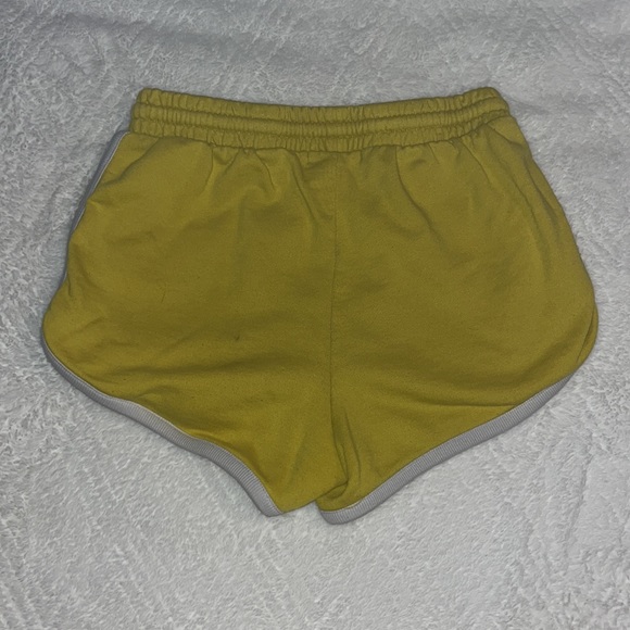 Size S, yellow, FOREVER 21 brand, palm tree shorts w/drawstring. - Picture 2 of 5
